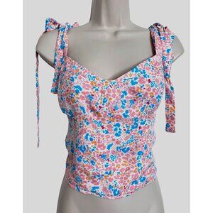 BP Nordstroms Smock Back Print Tank Top Tie Shoulder Straps NWOT